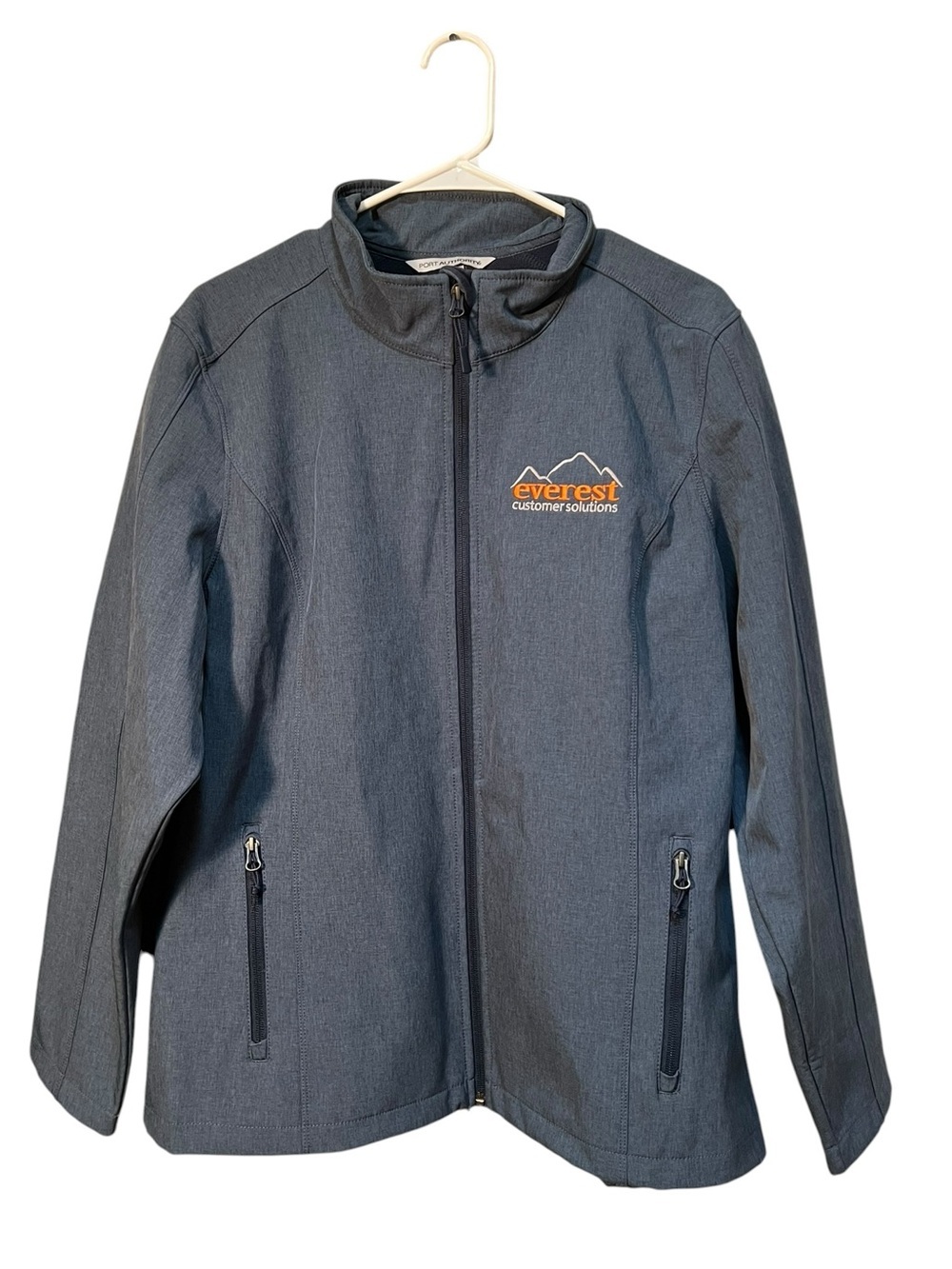 Port Authority Womens Sz XL Jacket Full Zip Blue Gray Everest Customer Solutions